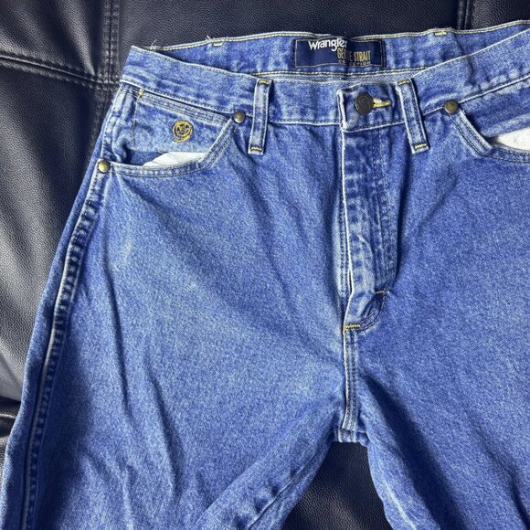 Wrangler George Strait Men's Jeans Blue Denim Straight Leg 13MGSHD Cowboy 33x34 - Picture 3 of 14